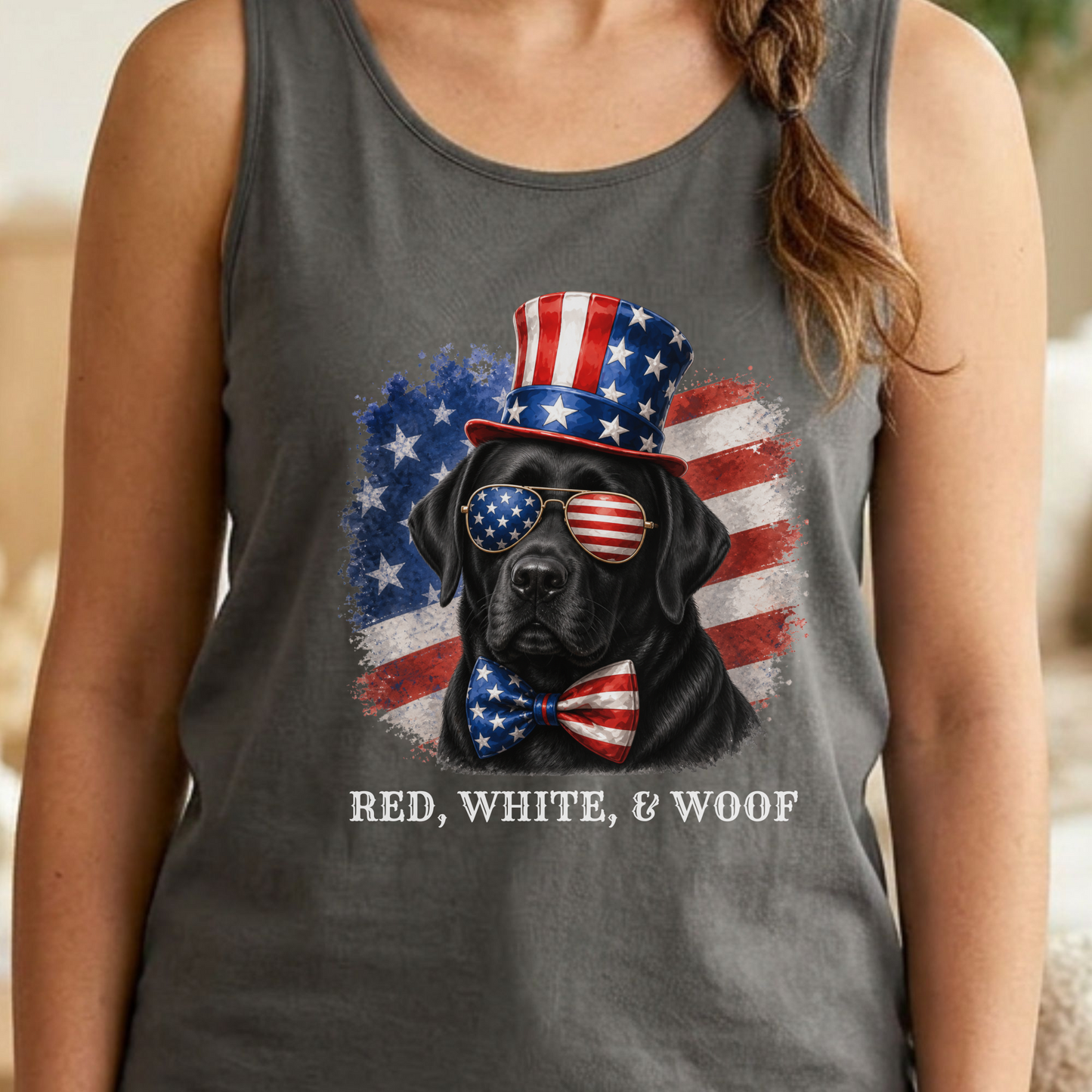 Patriotic Black Lab Tank Top
