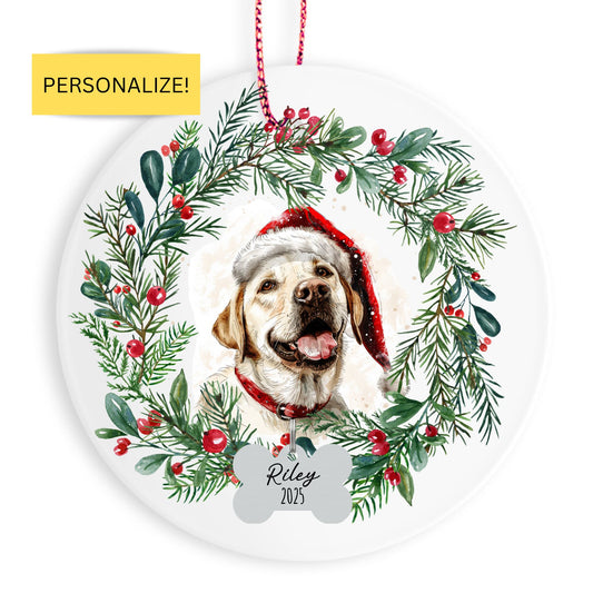 Personalized Yellow Lab Christmas Ornament