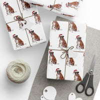Load image into Gallery viewer, Boxer Christmas Lights Wrapping Paper
