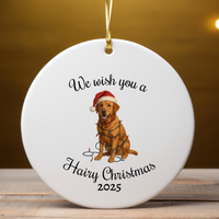 Load image into Gallery viewer, Fox Red Labrador Retriever Ornament 2025, We Wish You a Hairy Christmas Ornament, Funny Dog Lover Gift, Personalized Pet Keepsake
