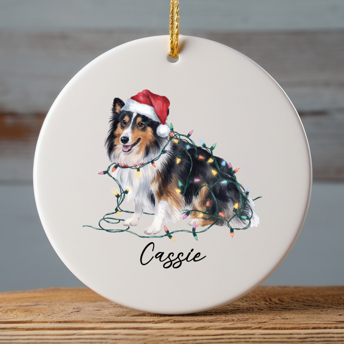 Personalized Shetland Sheepdog Ornament, Custom Dog Lover Gift