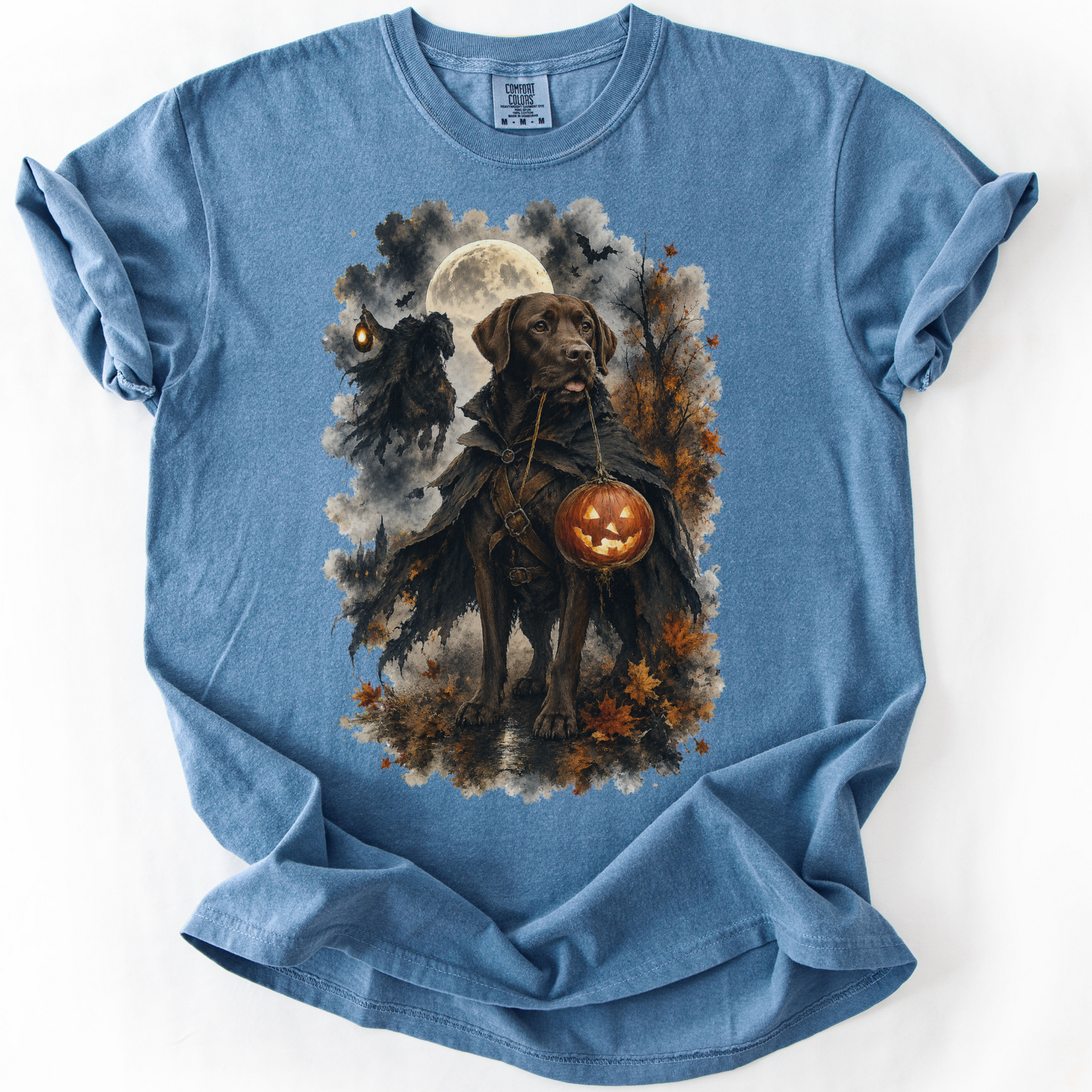 Chocolate Lab Headless Horseman Inspired Halloween Comfort Colors Shirt