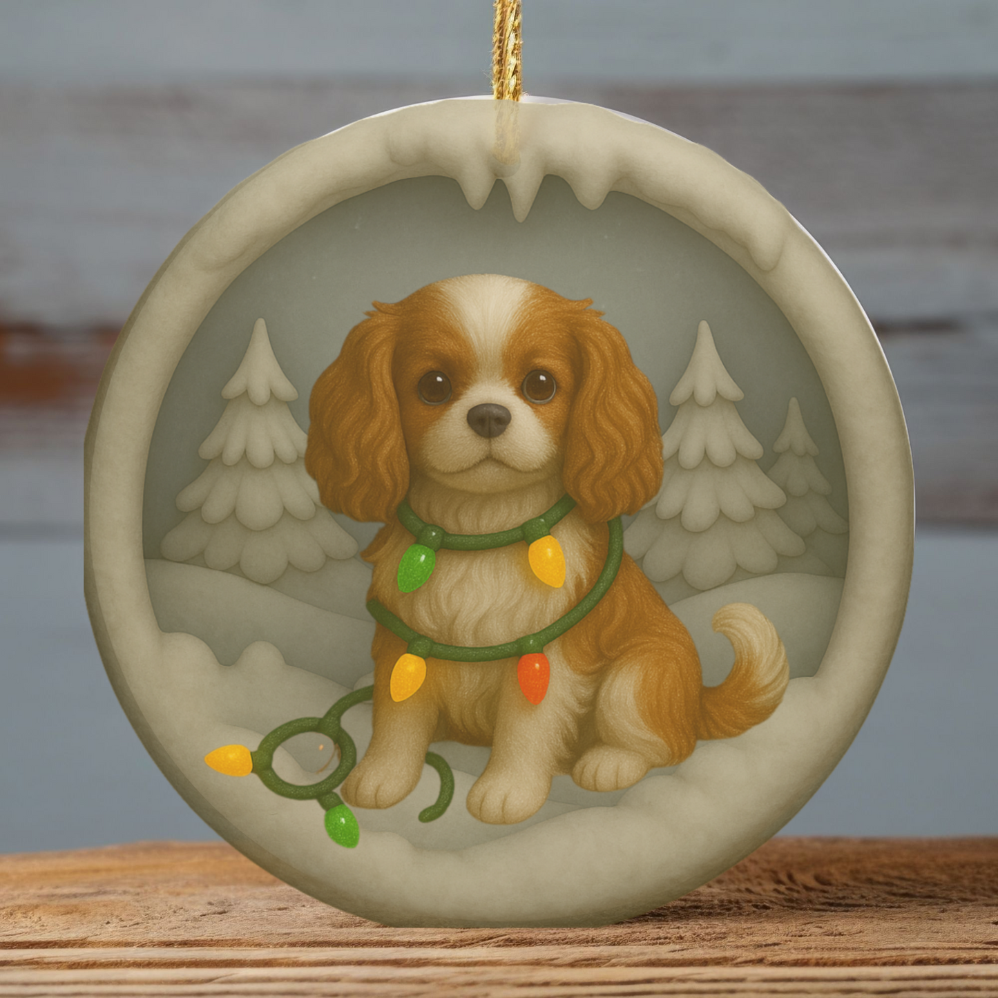 Personalized Blenheim Cavalier King Charles Christmas Ornament