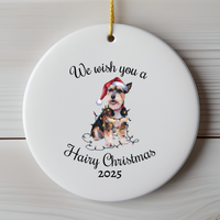 Load image into Gallery viewer, Christmas Norfolk Terrier Ornament, Christmas Lights Dog Keepsake
