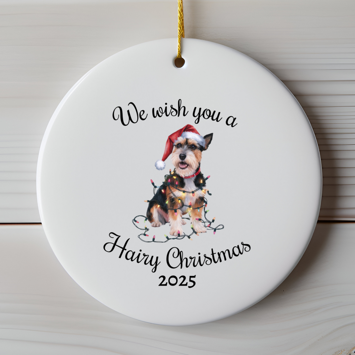 Christmas Norfolk Terrier Ornament, Christmas Lights Dog Keepsake