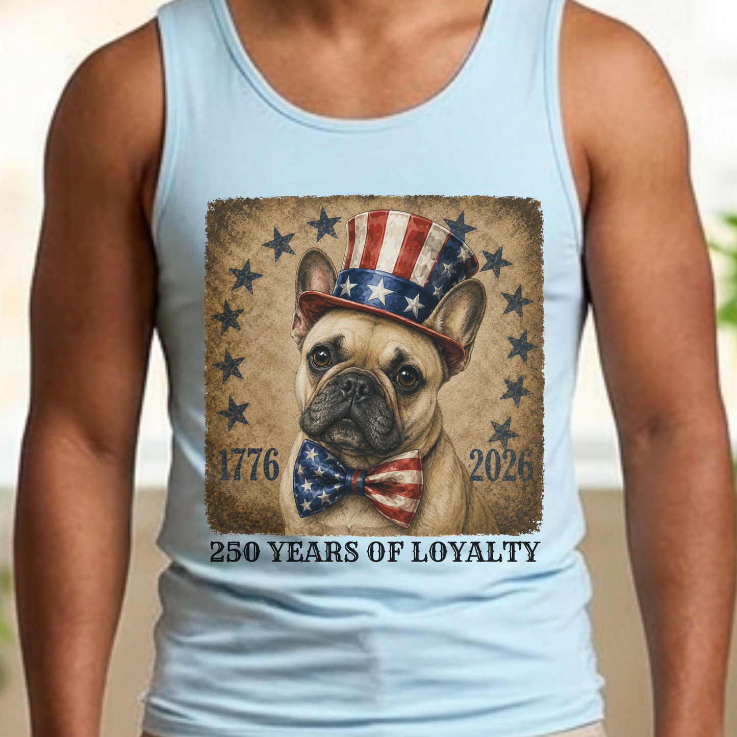 French Bulldog Patriotic Tank Top, 250 Years of Loyalty