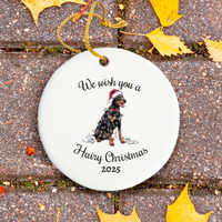 Load image into Gallery viewer, Christmas Doberman Ornament, Christmas Lights Dog Keepsake
