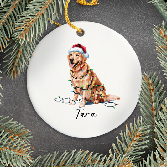 Golden Retriever Ornament, Personalized Dog Lover Gift