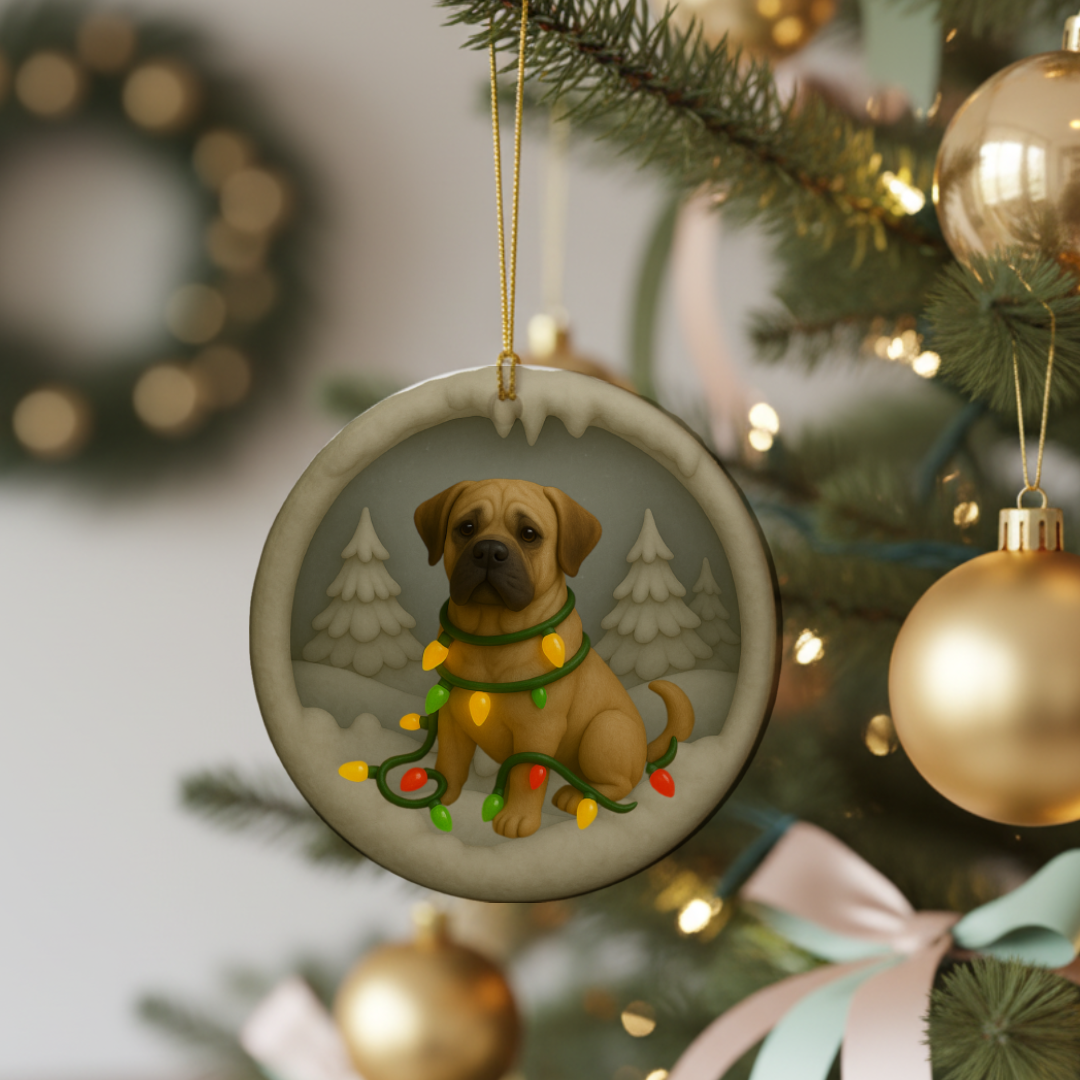 Personalized Mastiff Christmas 3D Clay-Style Dog Keepsake
