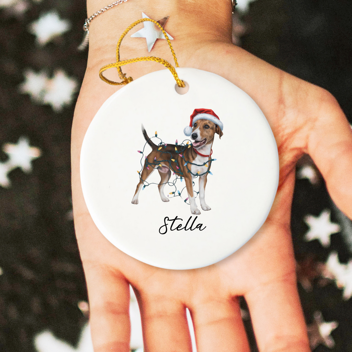 Smooth Fox Terrier Ornament, Personalized Christmas Decor