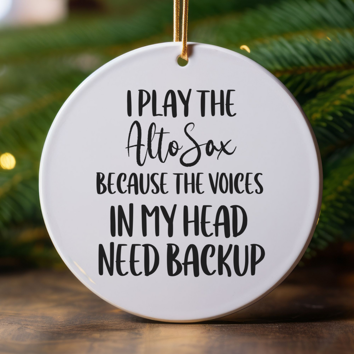 Alto Sax Ornament, Ceramic Musician Gift