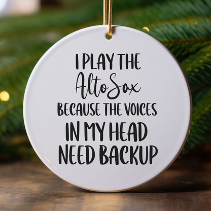 Alto Sax Ornament, Ceramic Musician Gift
