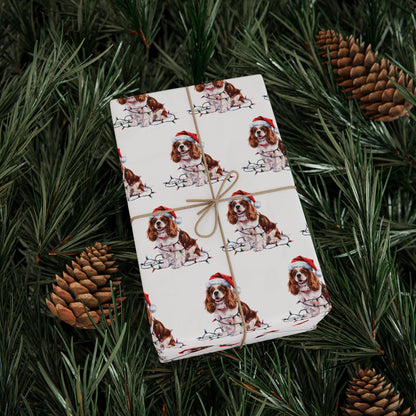 Cavalier King Charles Spaniel Holiday Lights Wrapping Paper