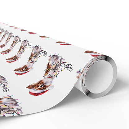 Papillon Christmas Lights Wrapping Paper