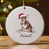 Load image into Gallery viewer, Chihuahua Personalized Ornament, Custom Dog Name Christmas Keepsake
