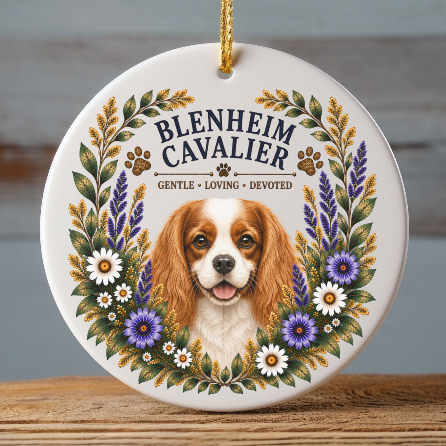 Blenheim Cavalier Ornament, Cavalier King Charles Spaniel Gift, Dog Mom Keepsake