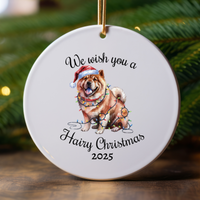 Load image into Gallery viewer, Christmas Chow Chow Ornament, Christmas Lights Dog Keepsake
