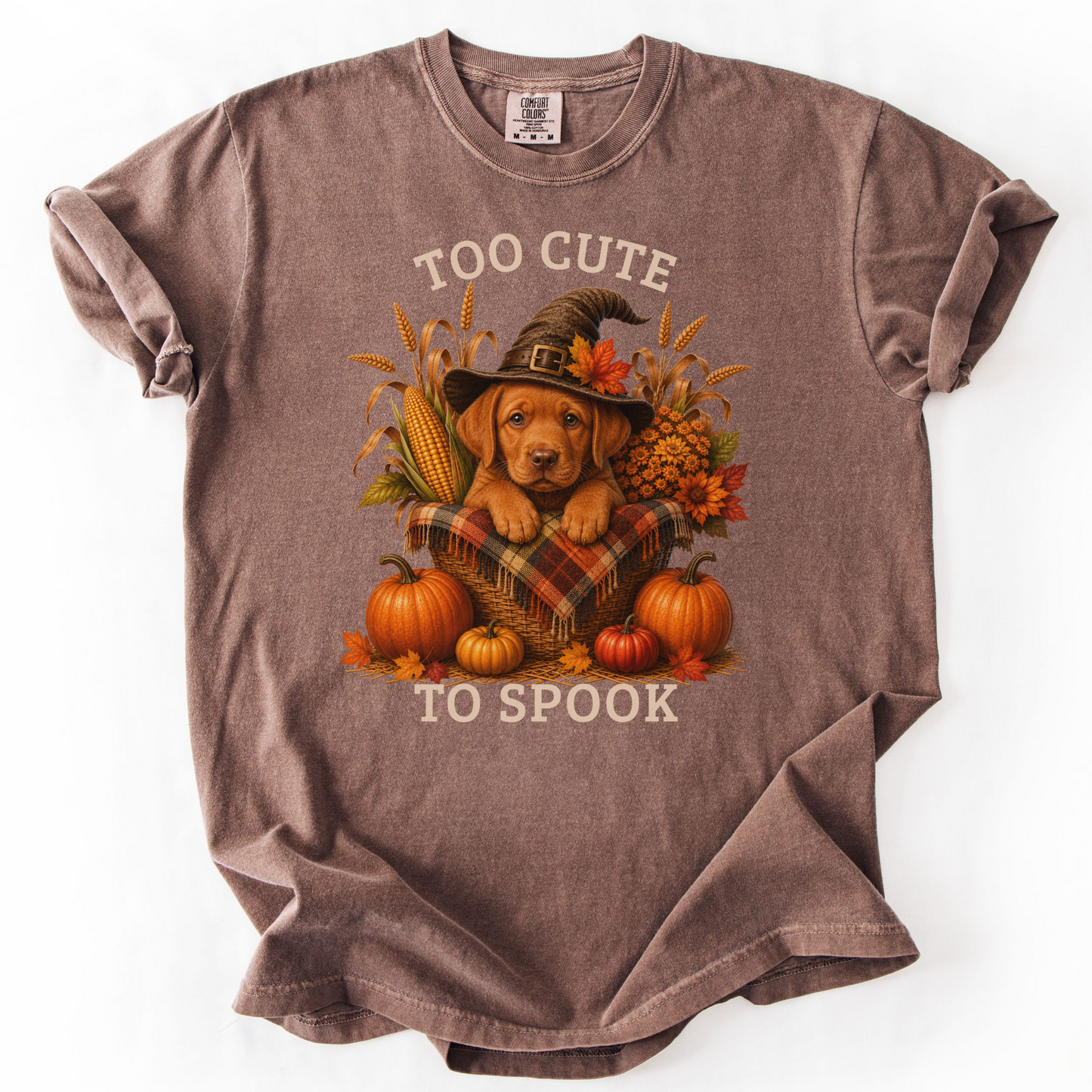 Fox Red Lab Halloween Shirt, Too Cute To Spook Fall Dog Lover Tee