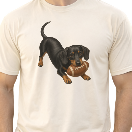 Black Tan Dachshund Football Shirt