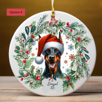 Load image into Gallery viewer, Personalized Doberman Ornament, Custom Dog Christmas Keepsake, Customized Pet Name Ornament, Pet Memorial Ornament, Custom Dog Keepsake

