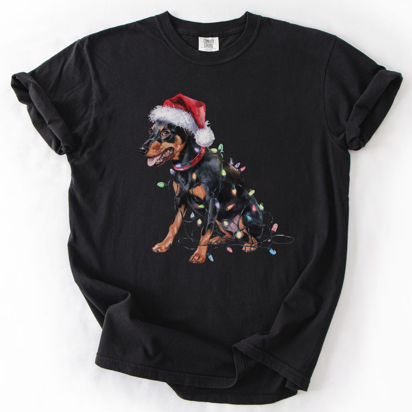 Christmas Miniature Pinscher Shirt, Christmas Lights Dog Tee, Christmas Dog Tee, Miniature Pinscher Mom Tshirt, Gift for Dog Lover
