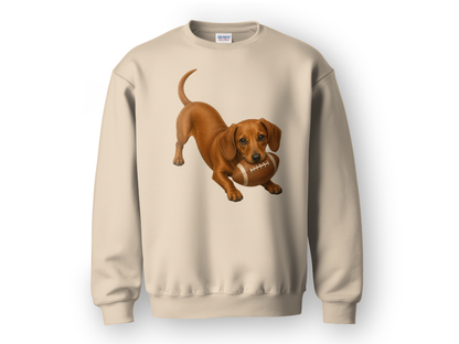 Red Dachshund Football Sweatshirt