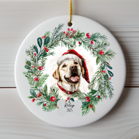 Load image into Gallery viewer, Personalized Yellow Lab Christmas Ornament