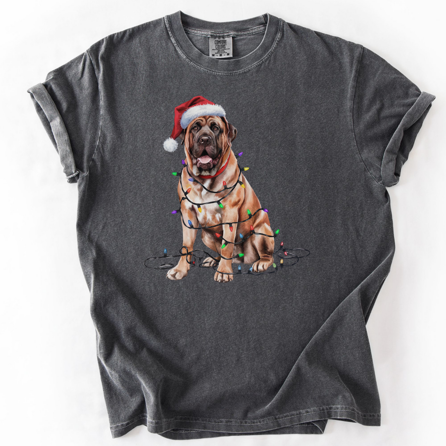 Christmas Mastiff Shirt, Christmas Lights Dog Shirt, Christmas Dog, Mastiff Mom Shirt, Gift for Dog Lover, Mastiff