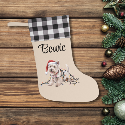 Personalized West Highland Terrier Christmas Stocking, Holiday Decor Gift for Westie Lovers