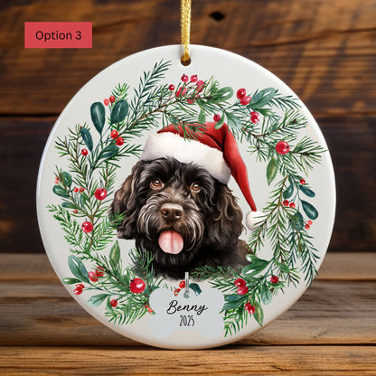 Personalized Portuguese Water Dog Christmas Ornament