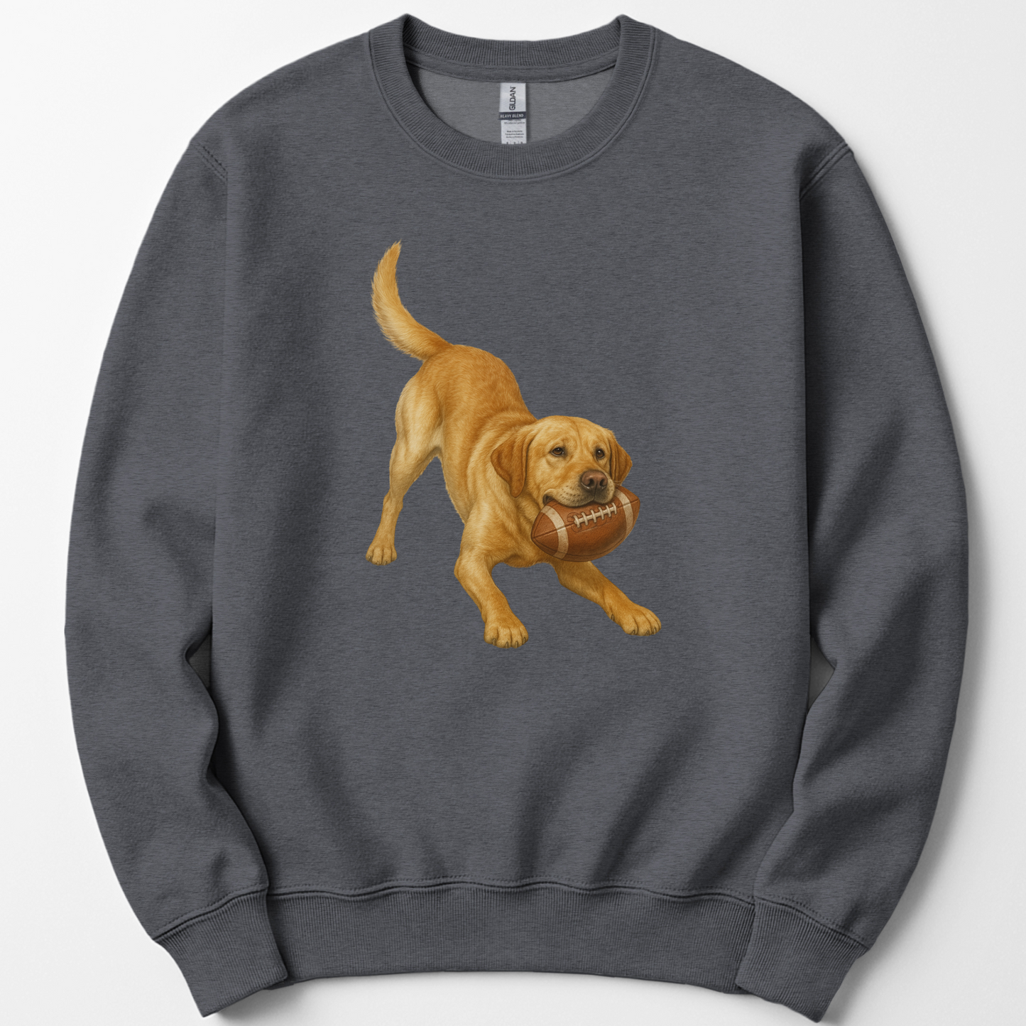 Yellow Lab Football Sweatshirt Dog Lover Game Day Crewneck Labrador Mom Gift