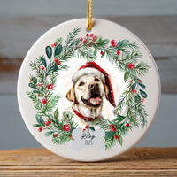 Load image into Gallery viewer, Personalized Yellow Lab Christmas Ornament