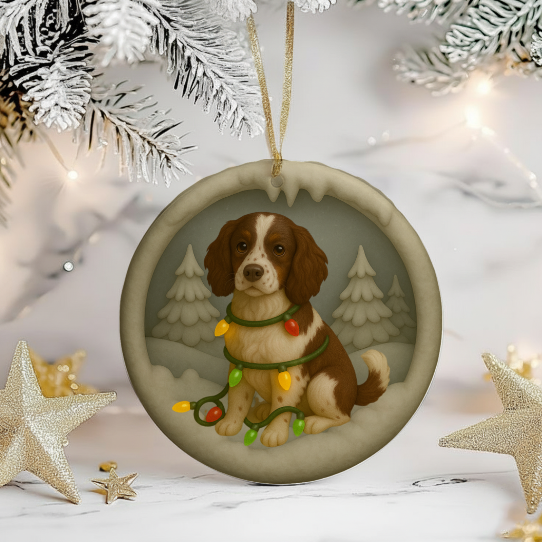 Personalized Springer Spaniel Christmas 3D Clay-Style Dog Keepsake