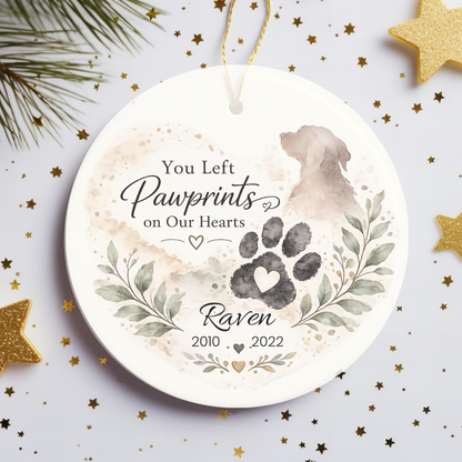 Personalized Pet Memorial Ornament, Custom Dog Loss Christmas Keepsake Gift