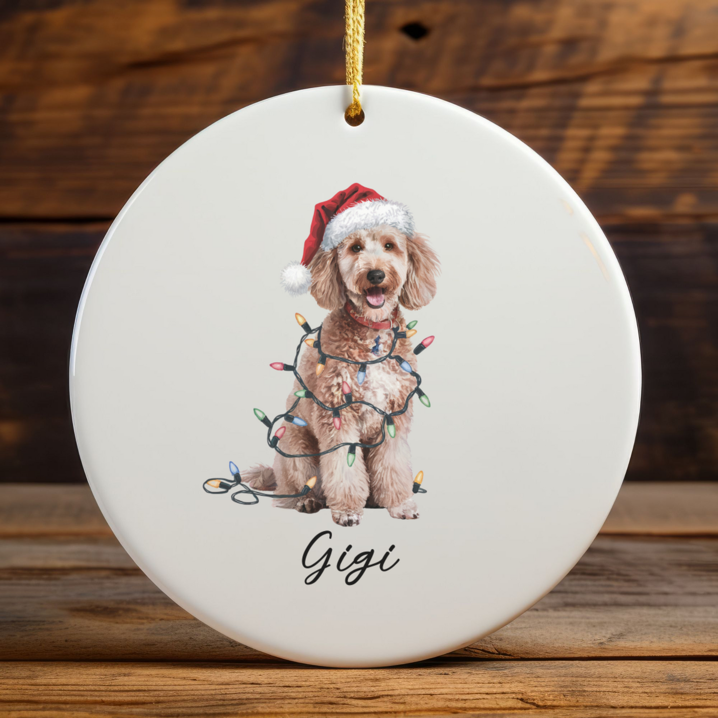 Personalized Poodle Ornament, Custom Ceramic Pet Keepsake