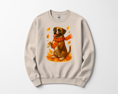 Boxer Sweater, Dog Lover Fall Apparel, Cozy Autumn Gift, Cute Pet T-shirt, Autumn Dog Fashion