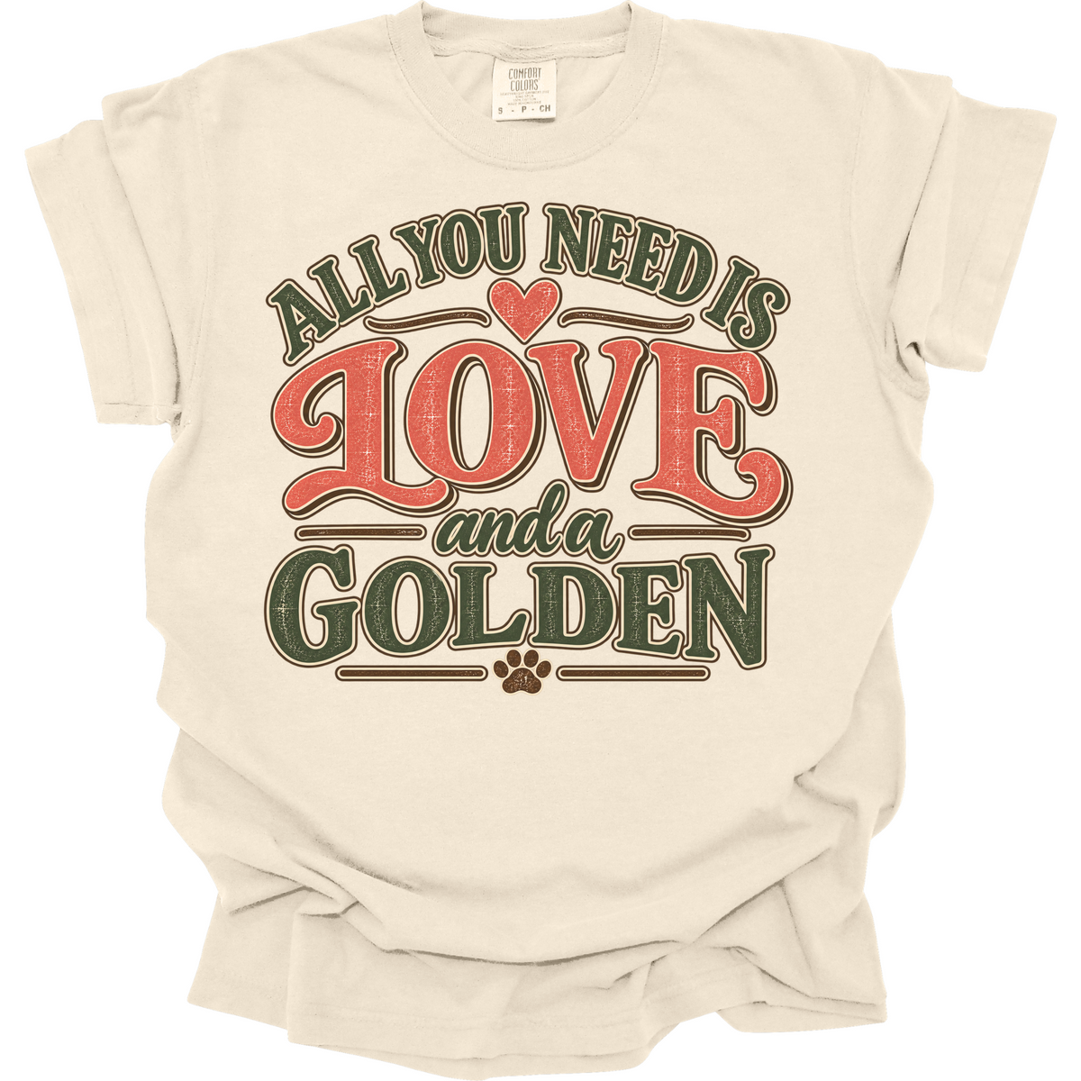 Golden Retriever Shirt, Golden Mom Gift, All You Need Is Love Dog Tee