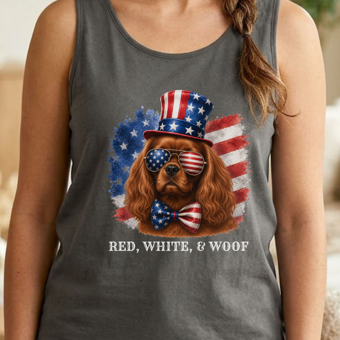 Patriotic Ruby Cavalier Tank Top