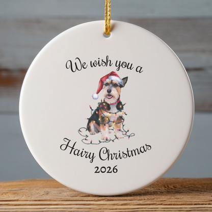 Christmas Norfolk Terrier Ornament, Christmas Lights Dog Keepsake