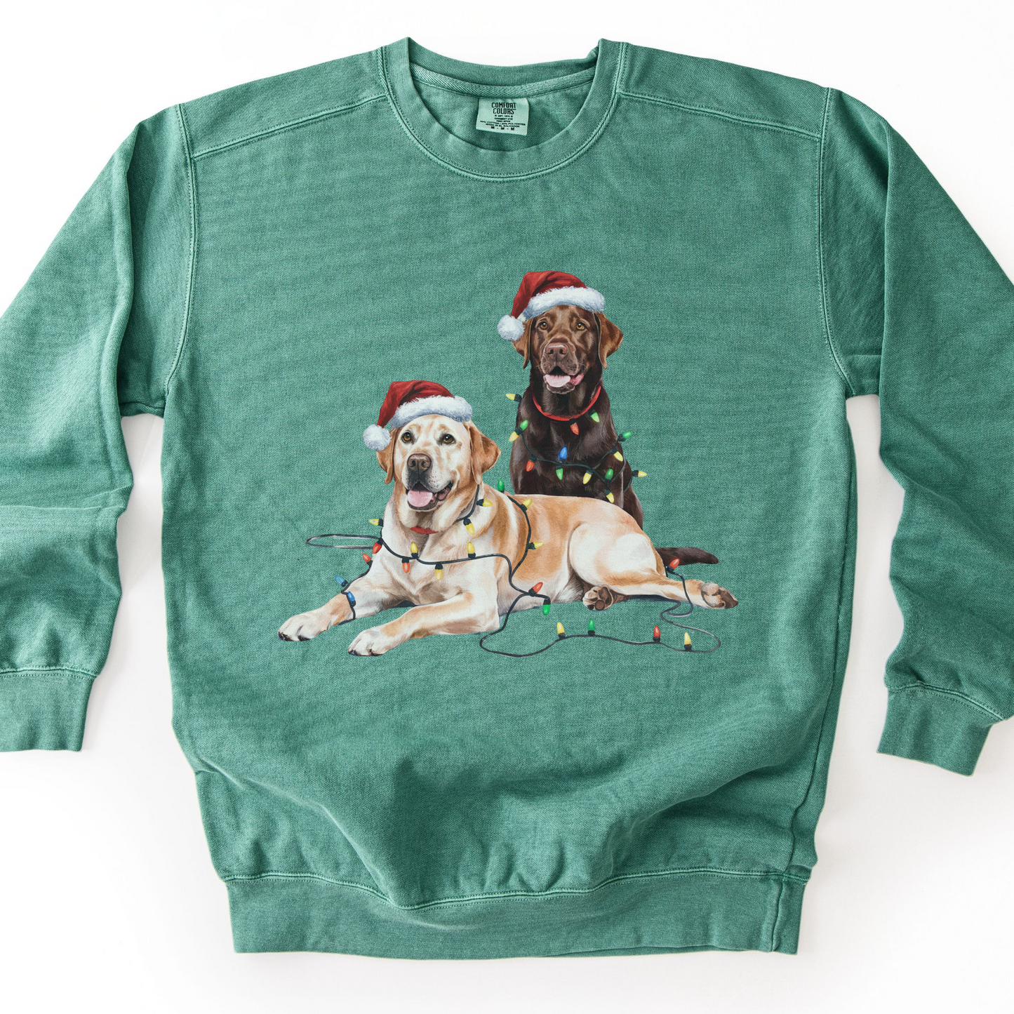 Chocolate and Yellow Lab Christmas Lights Sweatshirt