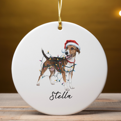 Smooth Fox Terrier Ornament, Personalized Christmas Decor