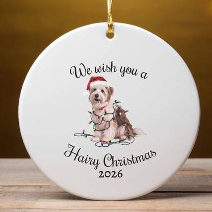 Christmas Coton De Tulear Ornament, Christmas Lights Dog Keepsake