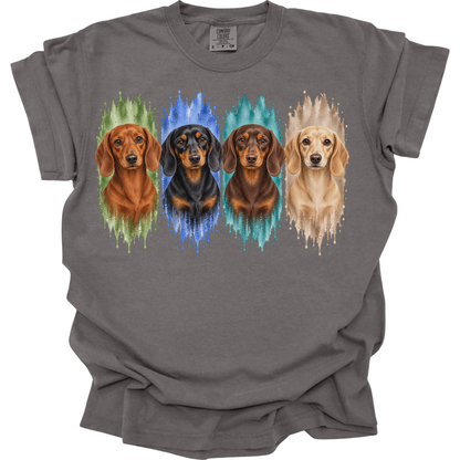 Dachshund Shirt, Red Black Tan Chocolate Cream Doxie Dog Mom Gift