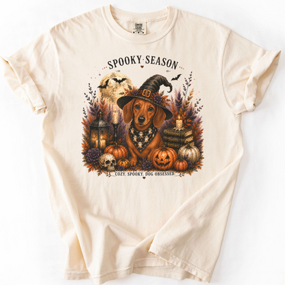 Red Dachshund Spooky Season Dog Mom Halloween Shirt