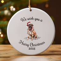 Load image into Gallery viewer, Christmas Mastiff Ornament, Christmas Lights Dog Keepsake

