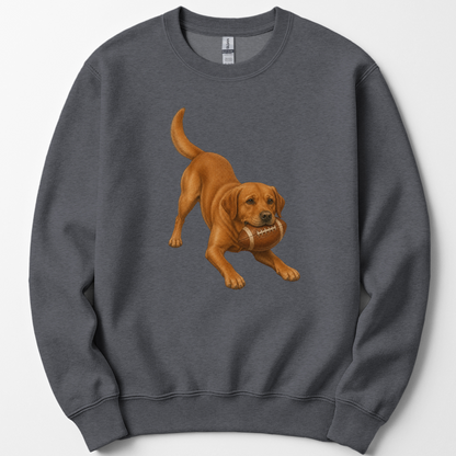 Fox Red Lab Football Sweatshirt Dog Lover Game Day Crewneck Labrador Mom Gift