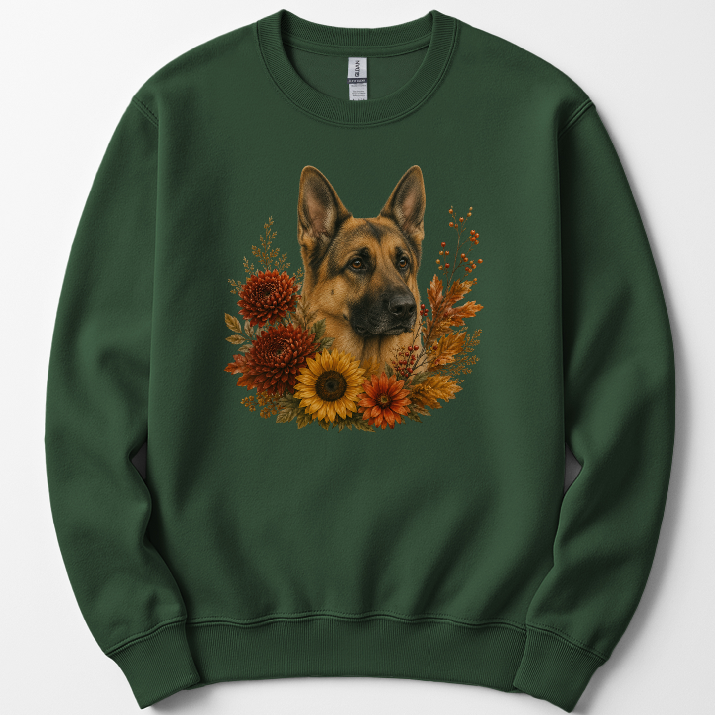 German Shepherd Autumn Floral Sweatshirt