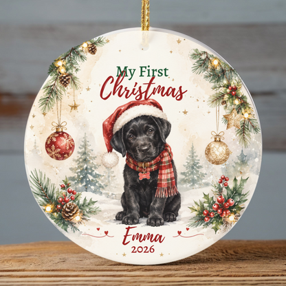 Personalized Puppy First Christmas Ornament, Custom Dog Keepsake Gift