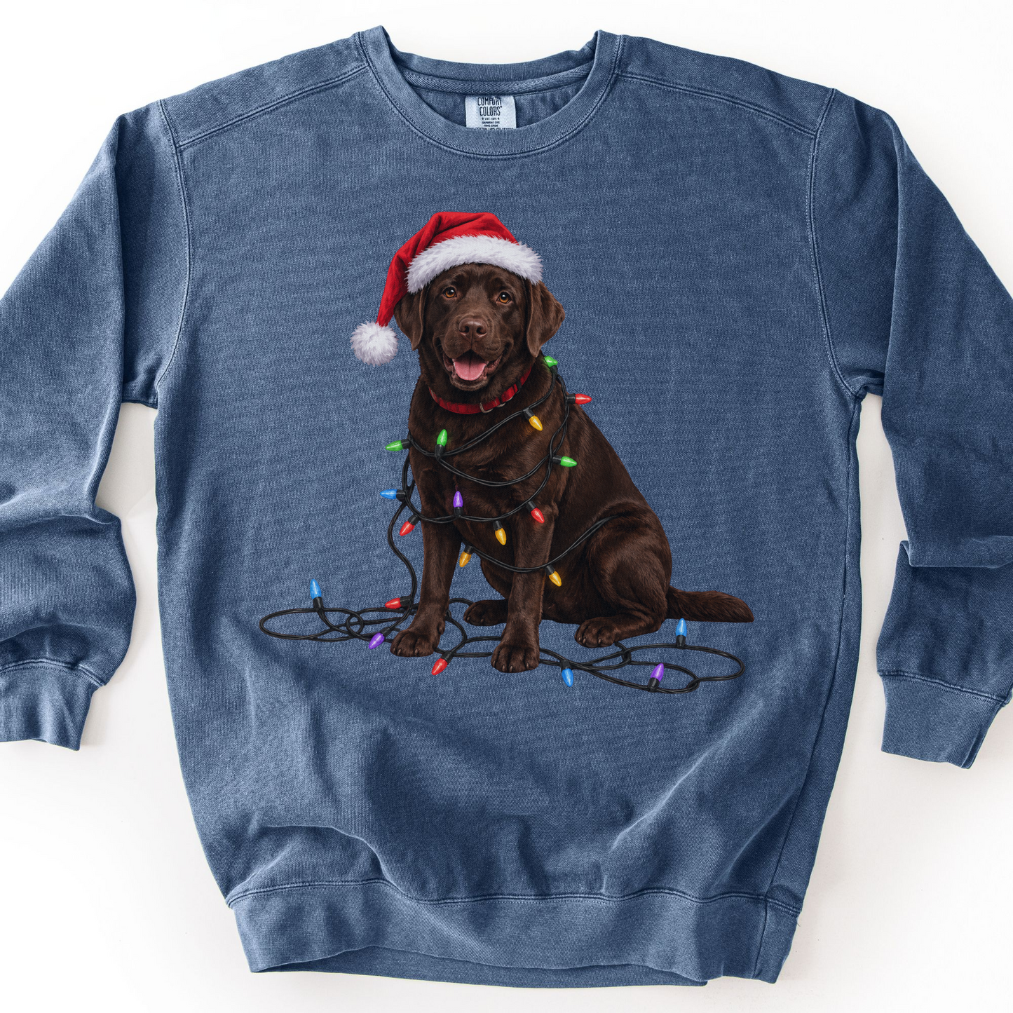 Chocolate Lab Christmas Lights Sweatshirt