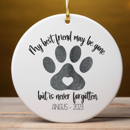 Personalized Pet Memorial Ornament, Dog Memorial Christmas Ornament, Rainbow Bridge Gift, Custom Pet Loss Keepsake